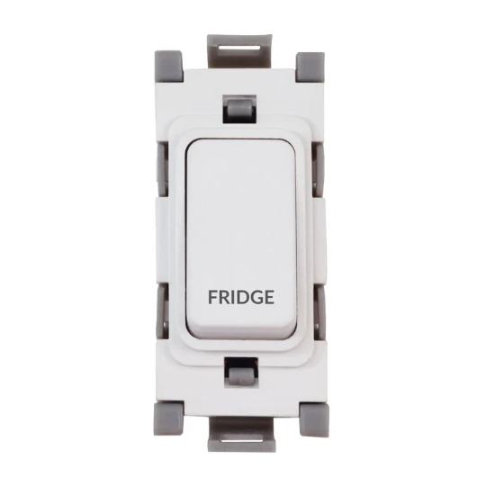 Deta 20A Double Pole Grid Switch with Engraving White