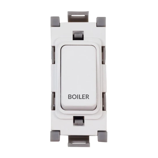 Deta 20A Double Pole Grid Switch with Engraving White