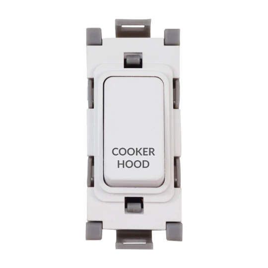 Deta 20A Double Pole Grid Switch with Engraving White