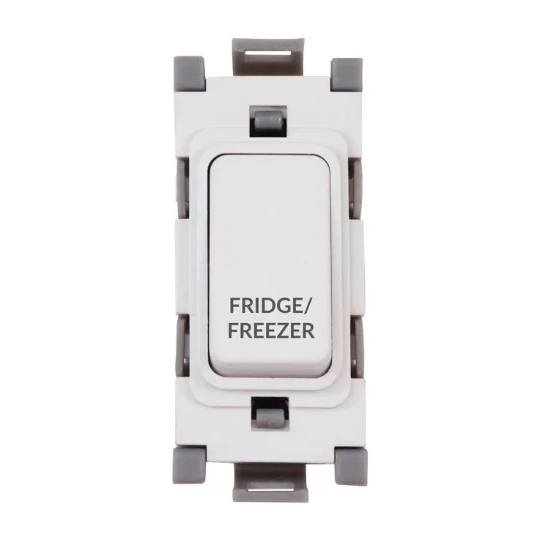 Deta 20A Double Pole Grid Switch with Engraving White