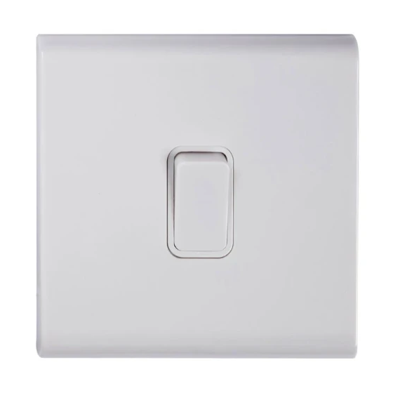Deta 8601WHW Slimline Screwless 10A 1 Gang 2 Way Light Switch White