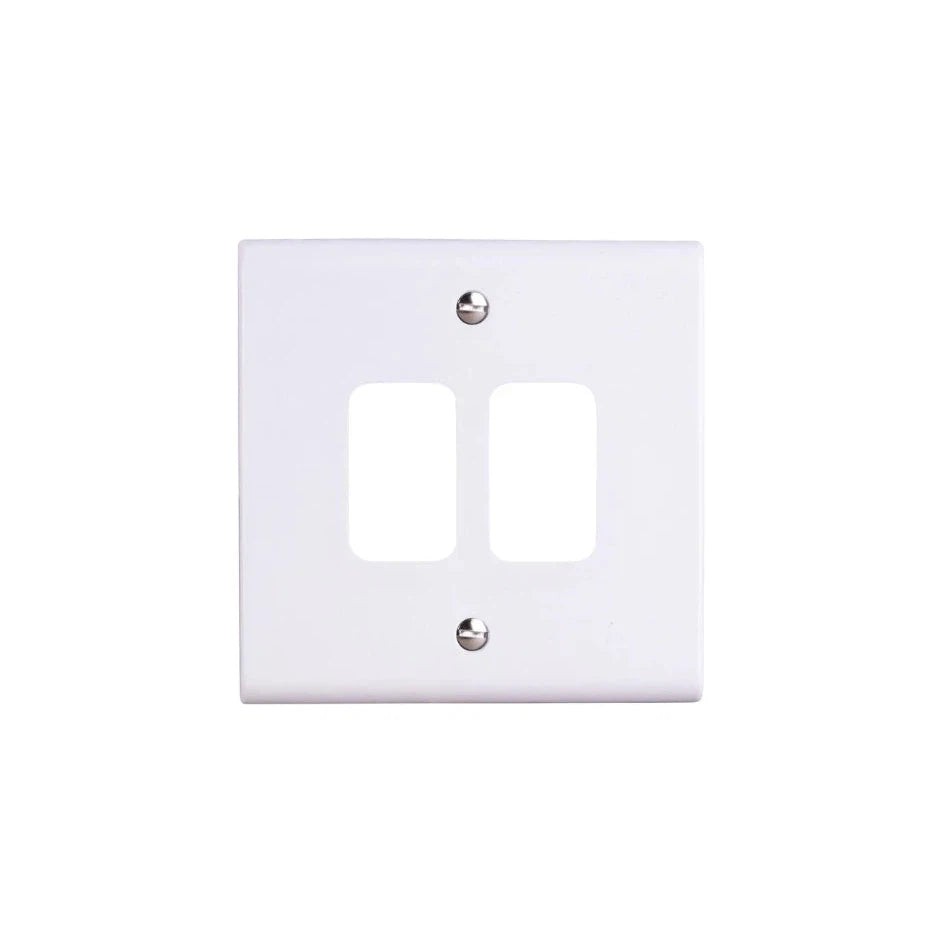 Deta G3302 Slimline 2 Gang Grid Front Plate