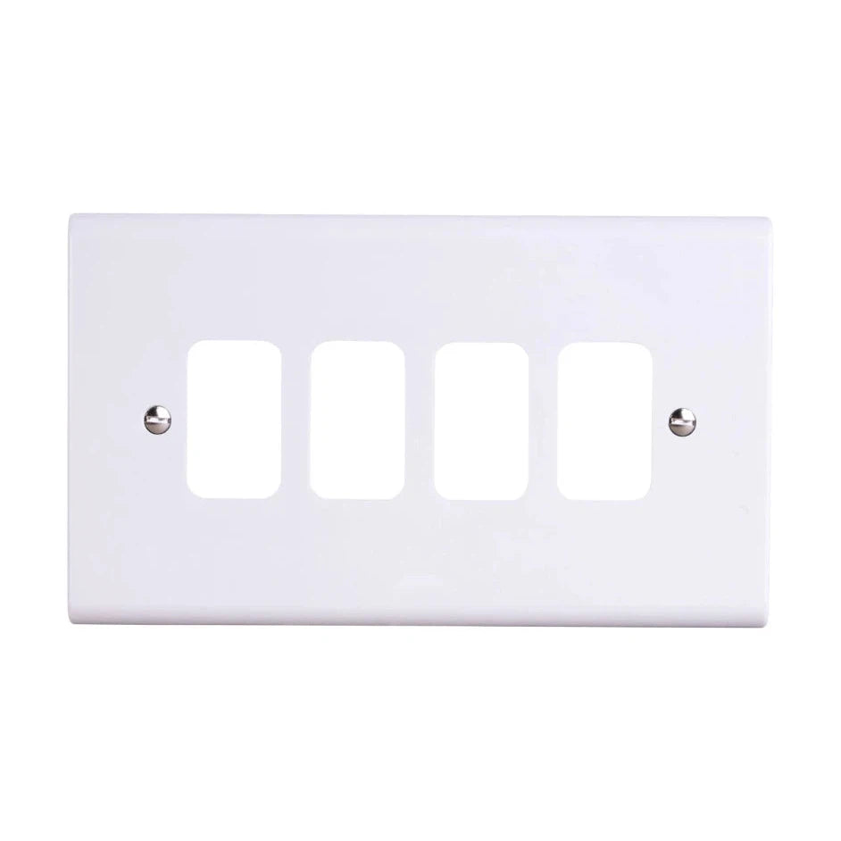 Deta G3304 Slimline 4 Gang Grid Front Plate