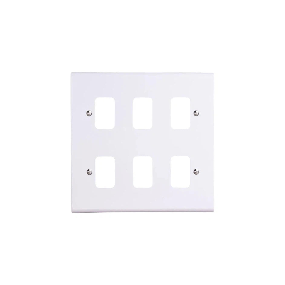 Deta G3305 Slimline 6 Gang Grid Front Plate