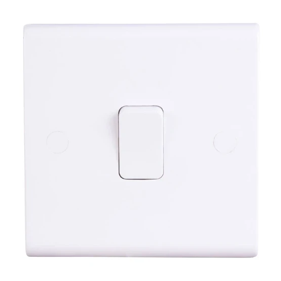 Deta S1202 Slimline 10A 1 Gang 1 Way Light Switch White
