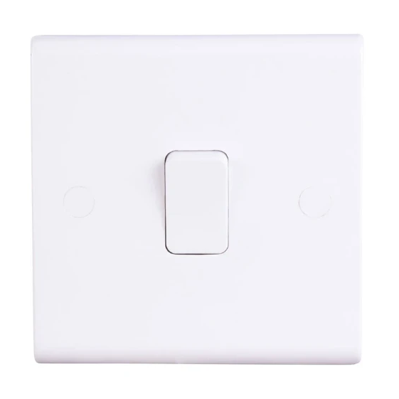 Deta S1203 Slimline 10A 1 Gang 2 Way Light Switch White