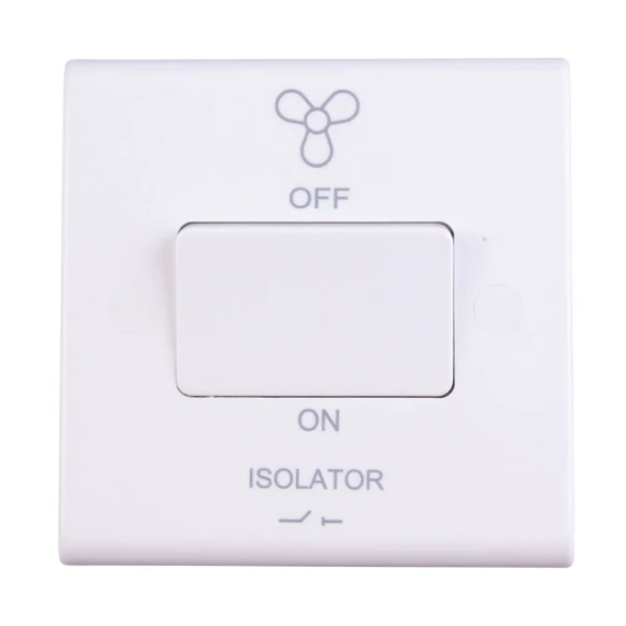 Deta S1247 Slimline 10A Triple Pole Fan Isolator Switch White