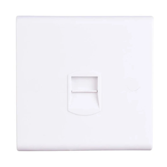 Deta S1353 Slimline 1 Gang Secondary Telephone Socket White