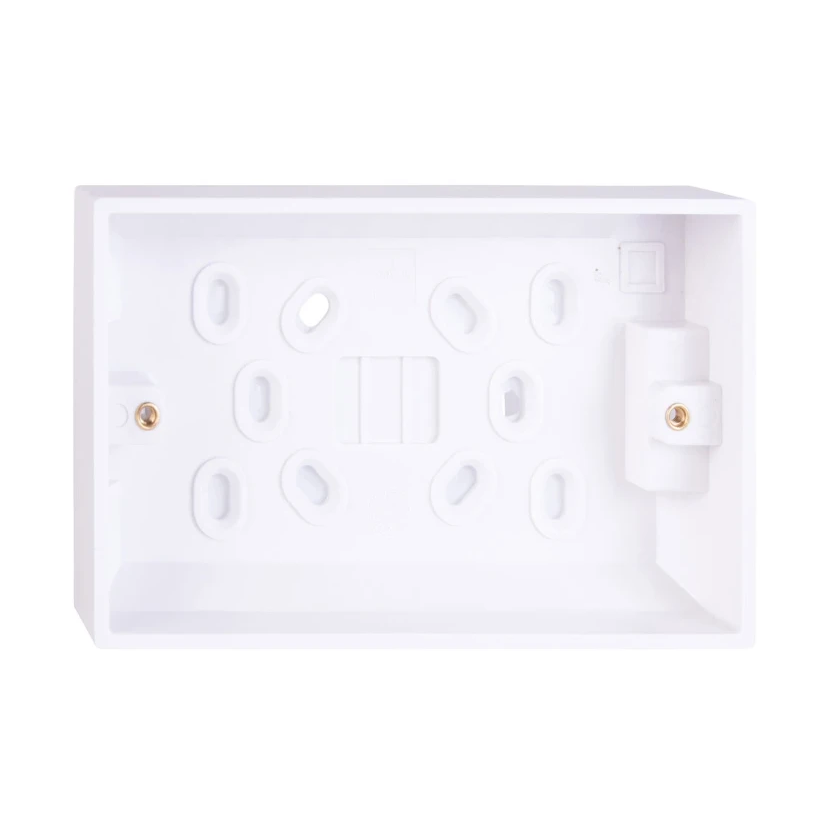 Deta V1223 2 Gang 25mm Pattress Back Box White