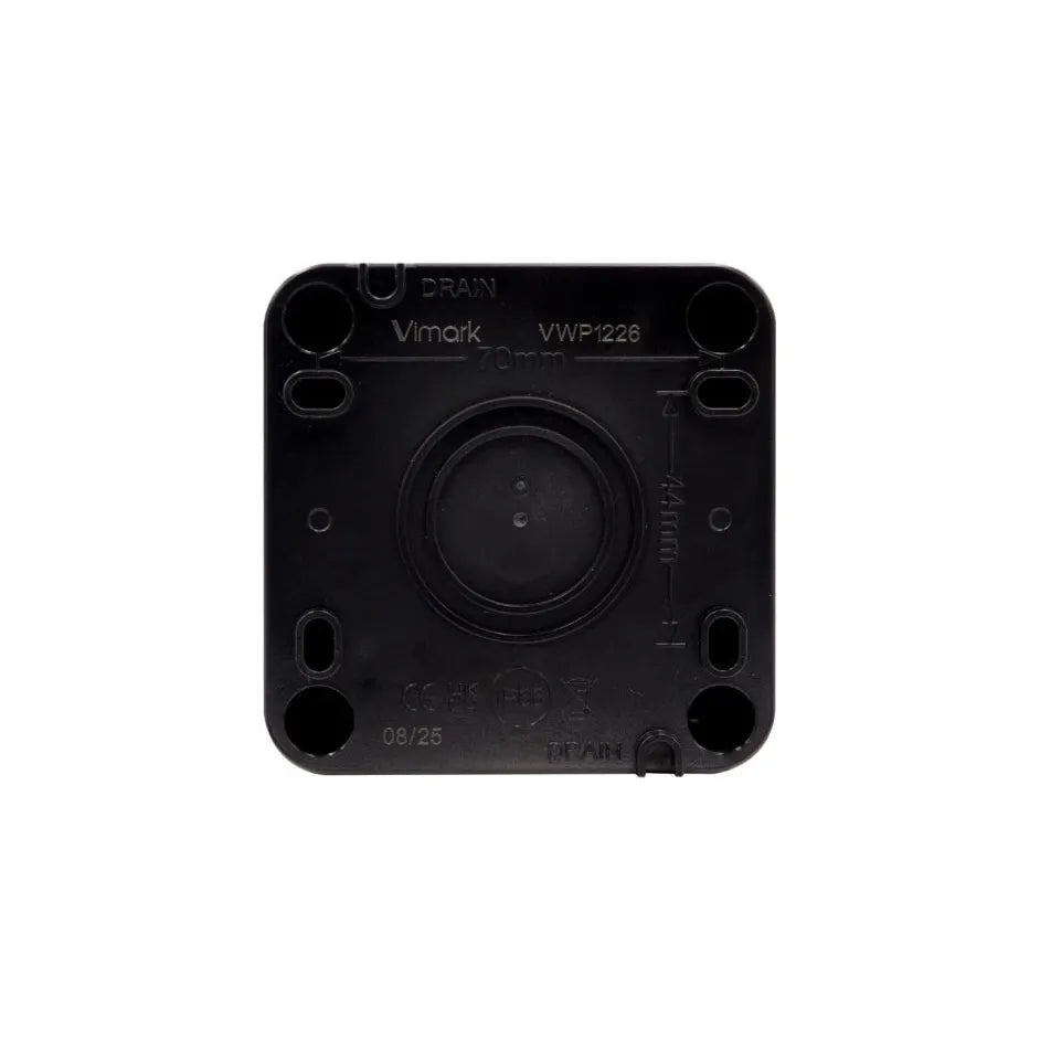 Deta Vimark VWP1226 WeatherPro IP66 1 Gang 2 Way 20AX Press Switch with Neon