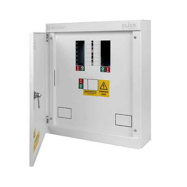 Elucian TPEB4 4 Way 125A Three Phase Distribution Board Without Incomer