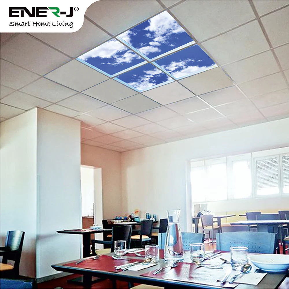 Ener-j E152 Colour Changing and Dimmable SKY Cloud LED Panels 60x60 40W 3D Effect Pack of 4