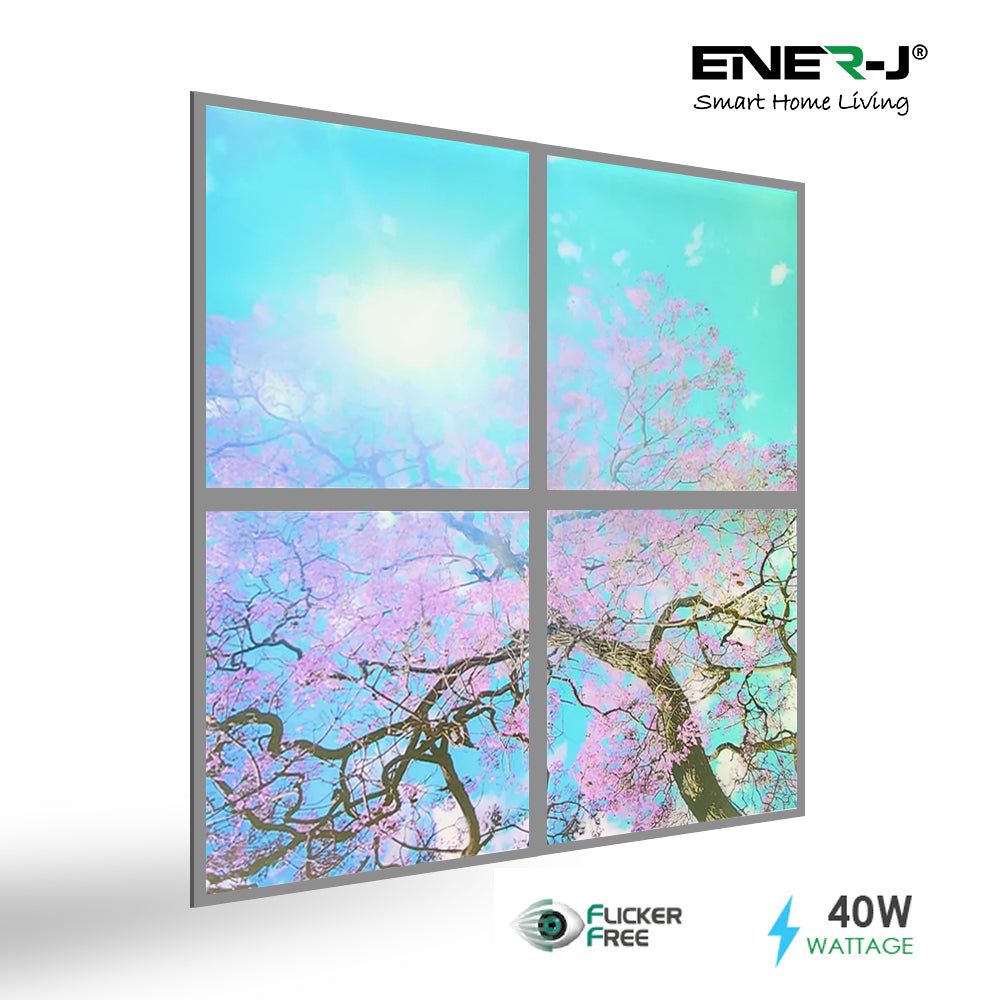 Ener-j E153 600x600mm SKY Panel with Cherry blossom trees 2D Effect Pack of 4