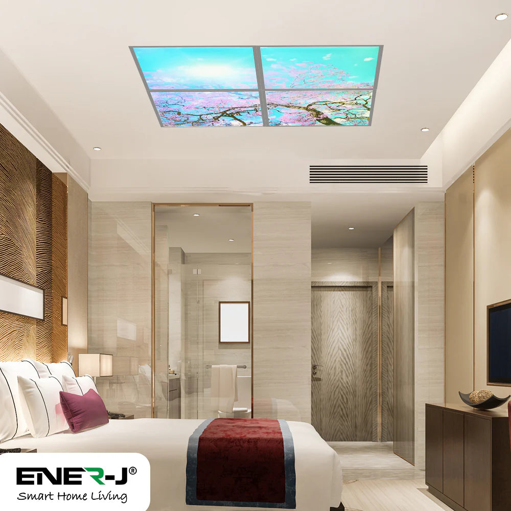 Ener-j E153 600x600mm SKY Panel with Cherry blossom trees 2D Effect Pack of 4