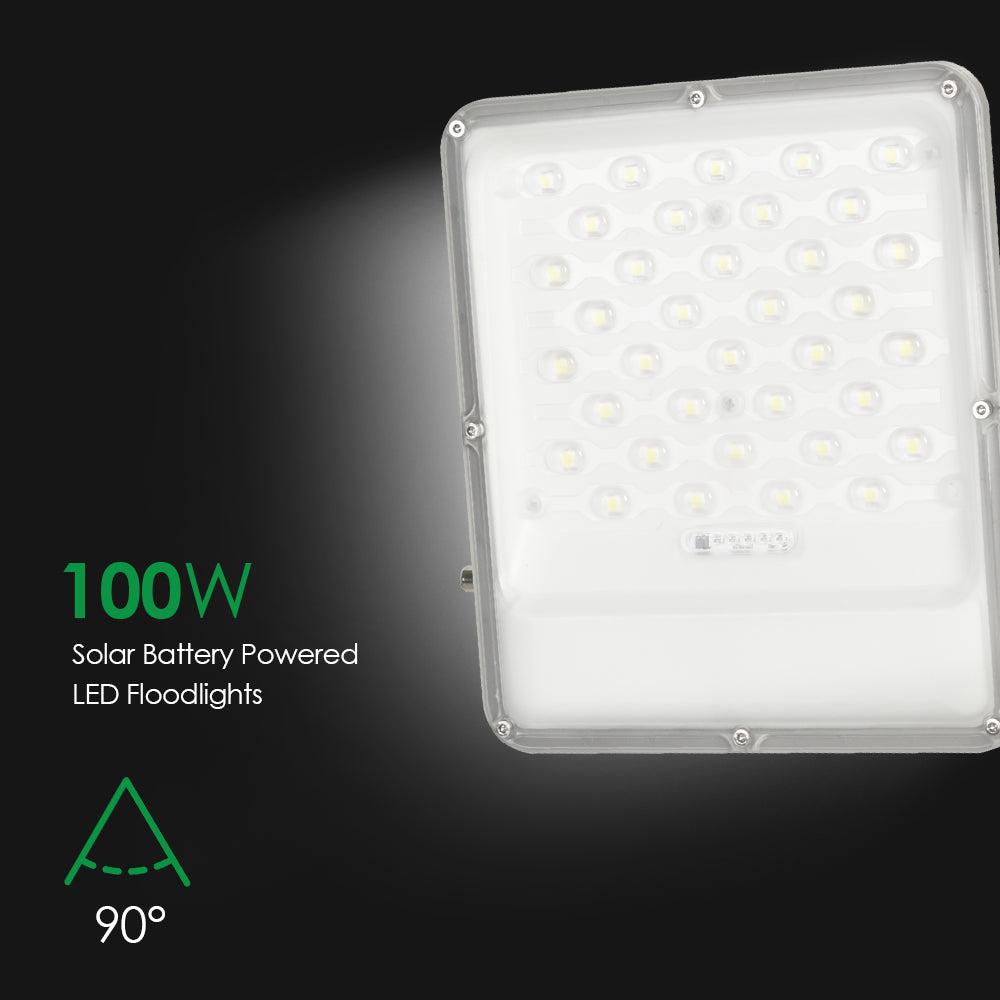 Ener-j E191 100W LED Floodlights with Solar Panels, 18W Solar Panel, 15AH Battery, 1700 lumens