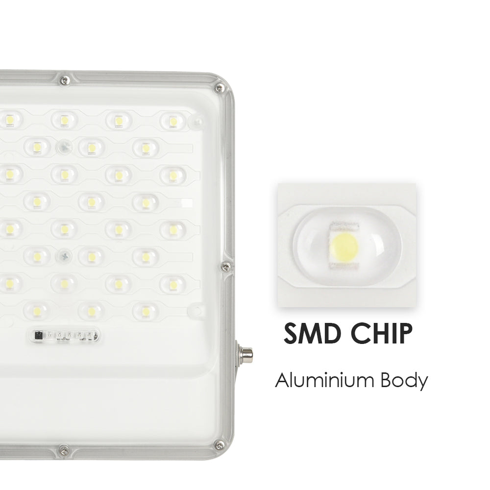 Ener-j E191 100W LED Floodlights with Solar Panels, 18W Solar Panel, 15AH Battery, 1700 lumens