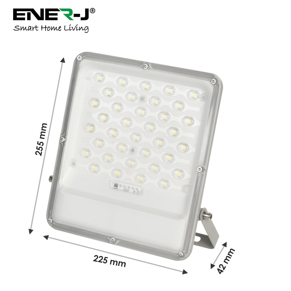 Ener-j E191 100W LED Floodlights with Solar Panels, 18W Solar Panel, 15AH Battery, 1700 lumens