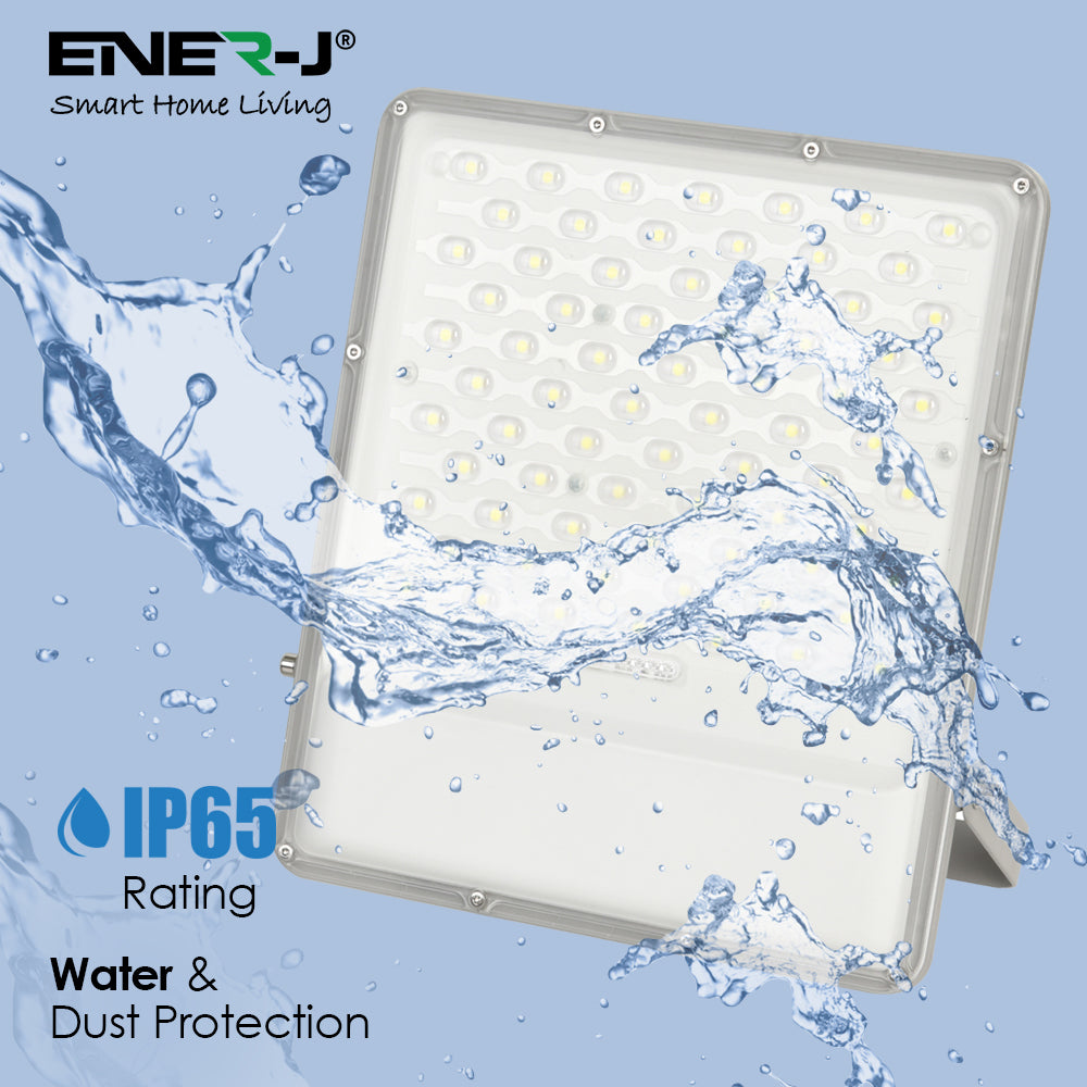 Ener-j E193 300W LED Floodlights with Solar Panels, 35.5W Solar Panel, 30AH Battery, 3000 lumens