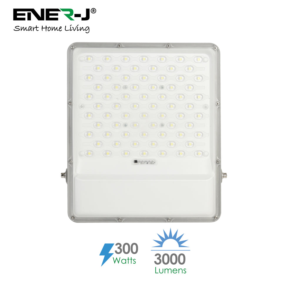 Ener-j E193 300W LED Floodlights with Solar Panels, 35.5W Solar Panel, 30AH Battery, 3000 lumens