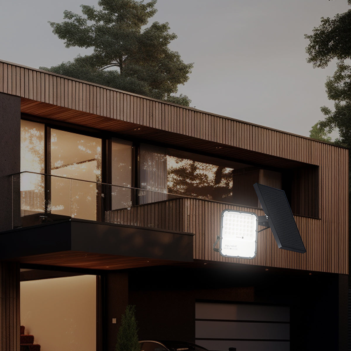 Ener-j E194X 150W LED Floodlights with Solar Panels, 15W Solar Panel, 15AH Battery, 1800 lumens