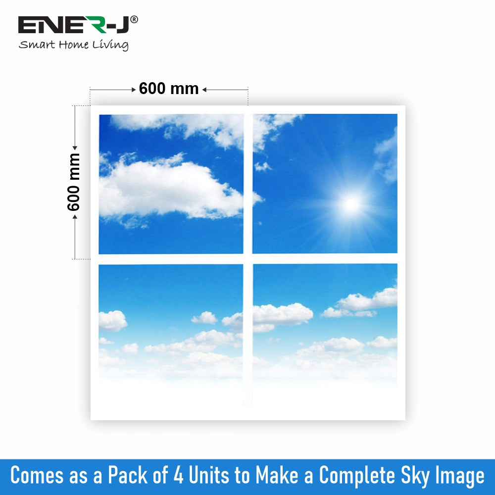 Ener-j E800 SKY Cloud LED Panel 3D version, 60x60cms, 40W Pack of 4