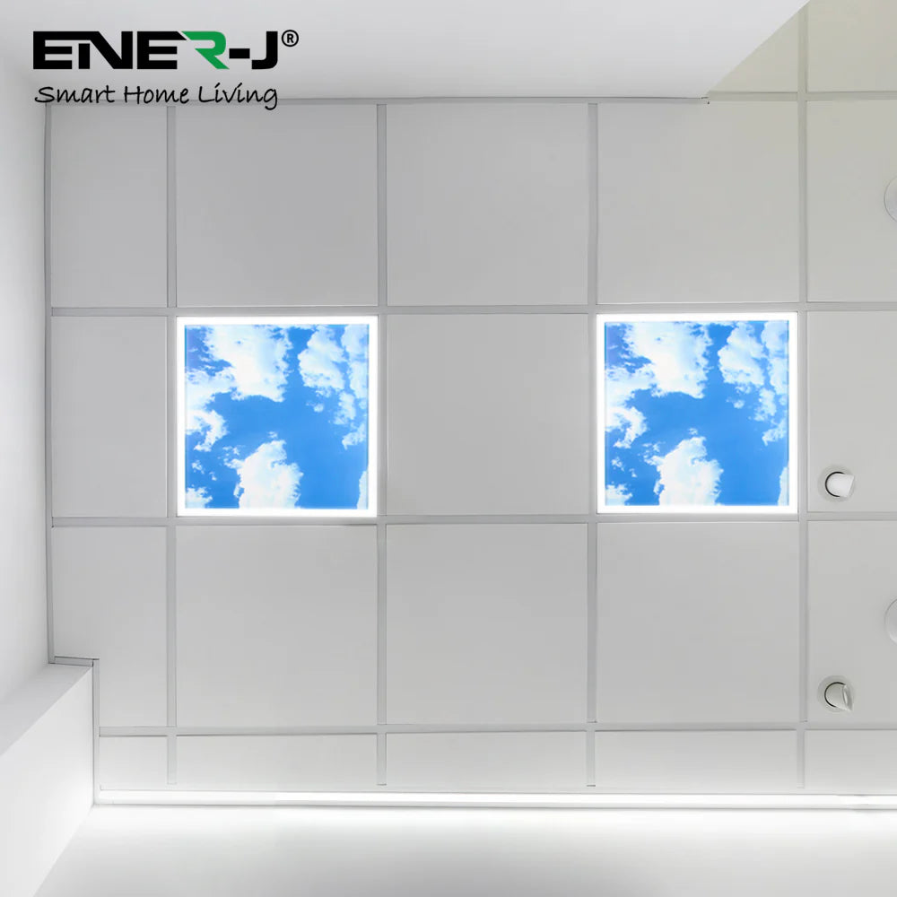Ener-j E812 SKY Cloud 2D with Borderline LED Backlit Panel, 600x600mm, 40W Pack of 2