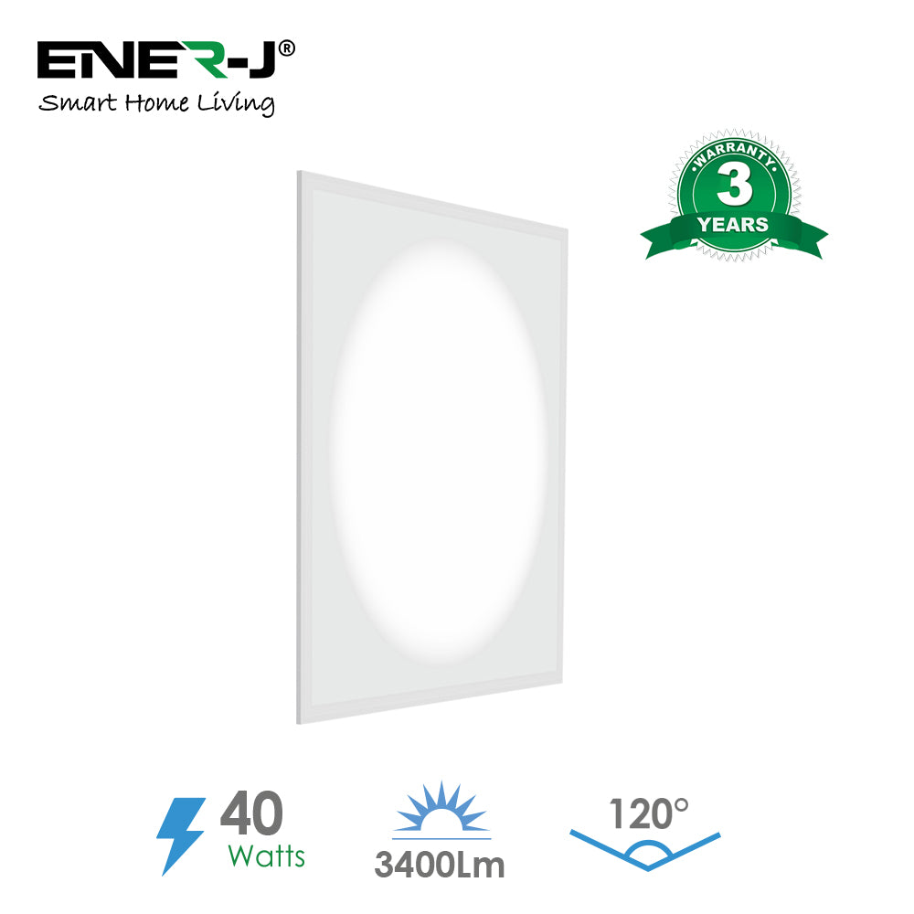 Ener-j E813 Moon Light LED Backlit Panel Light, 600x600mm, 3400 lumens, 6000K Pack of 2