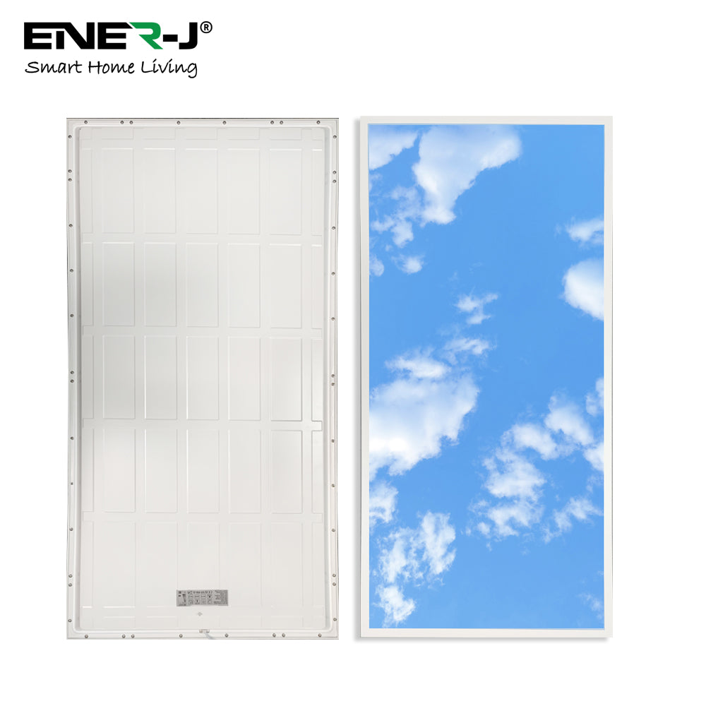Ener-j E815 1195x595mm SKY Cloud LED Backlit Panel, 2D Effect, 60W Pack of 2