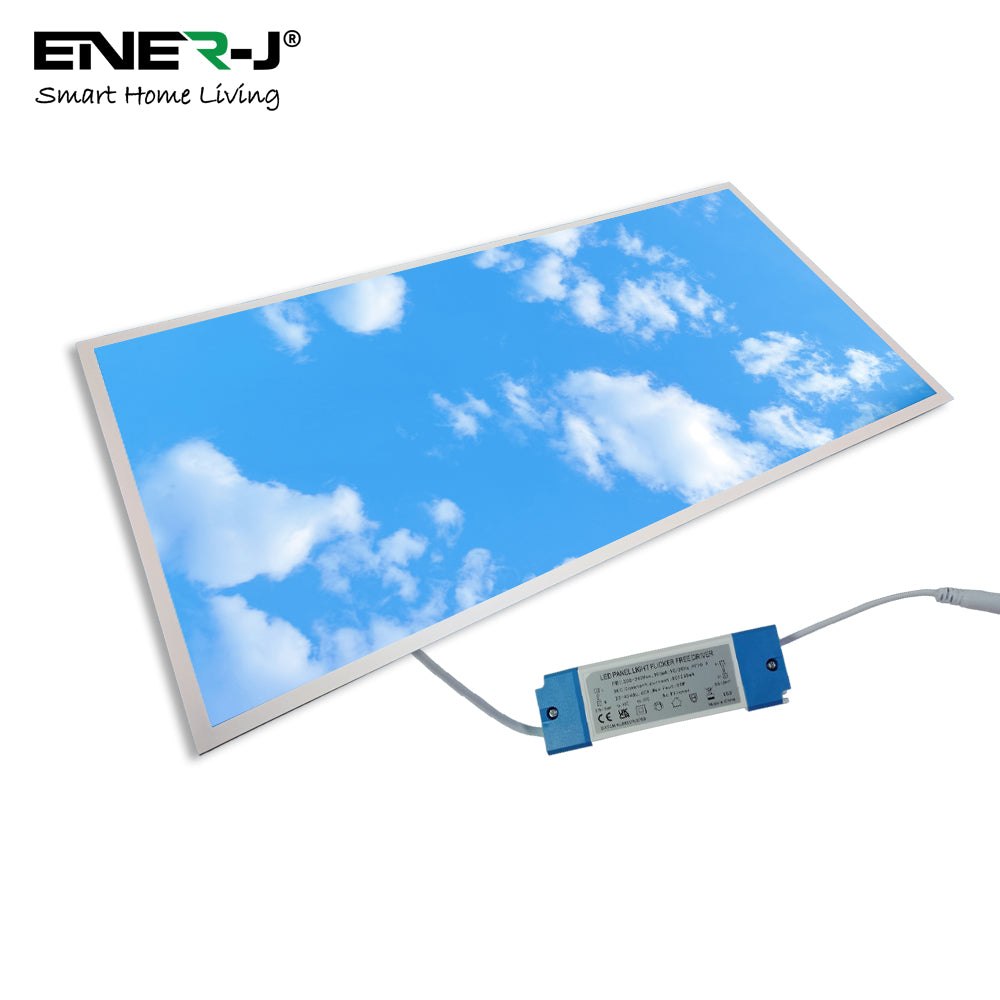 Ener-j E815 1195x595mm SKY Cloud LED Backlit Panel, 2D Effect, 60W Pack of 2