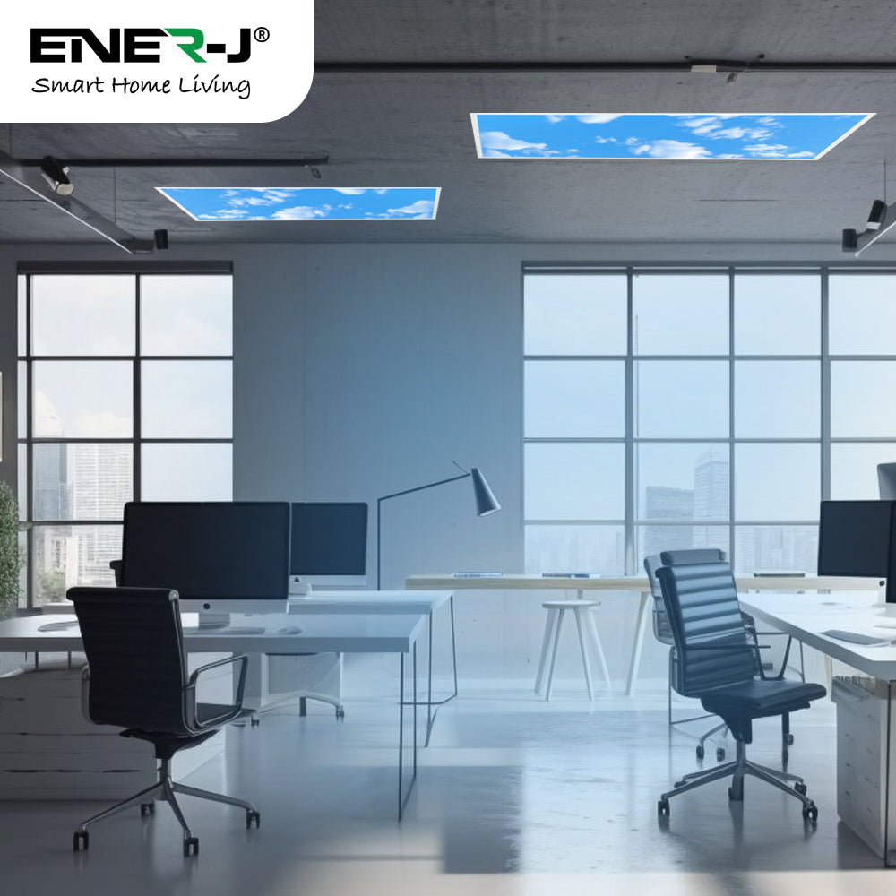 Ener-j E815 1195x595mm SKY Cloud LED Backlit Panel, 2D Effect, 60W Pack of 2