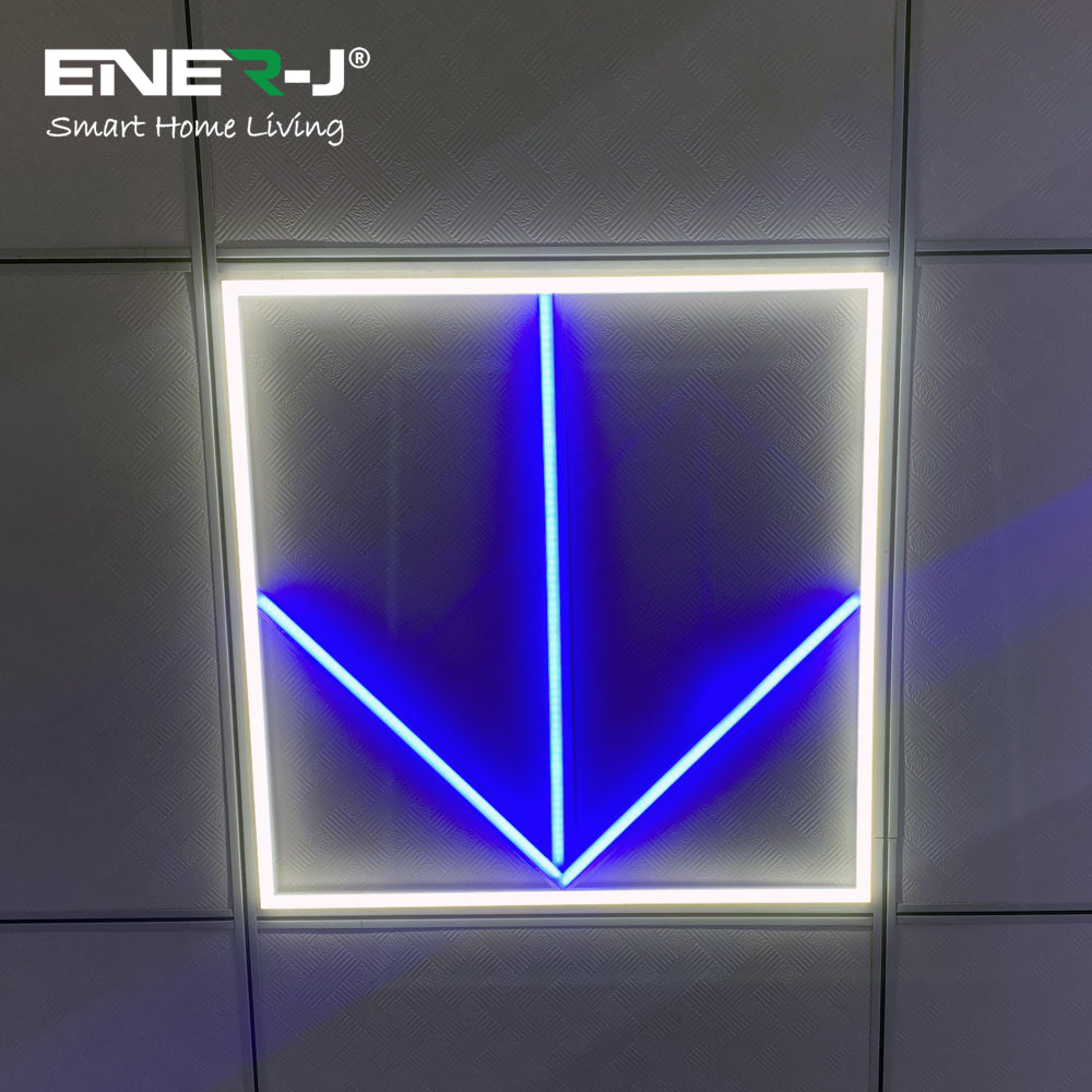 Ener-j E819 600x600mm LED Frame Panel Light 6000K with Blue Arrow Design, 40W with 4000 Lumens Pack of 2