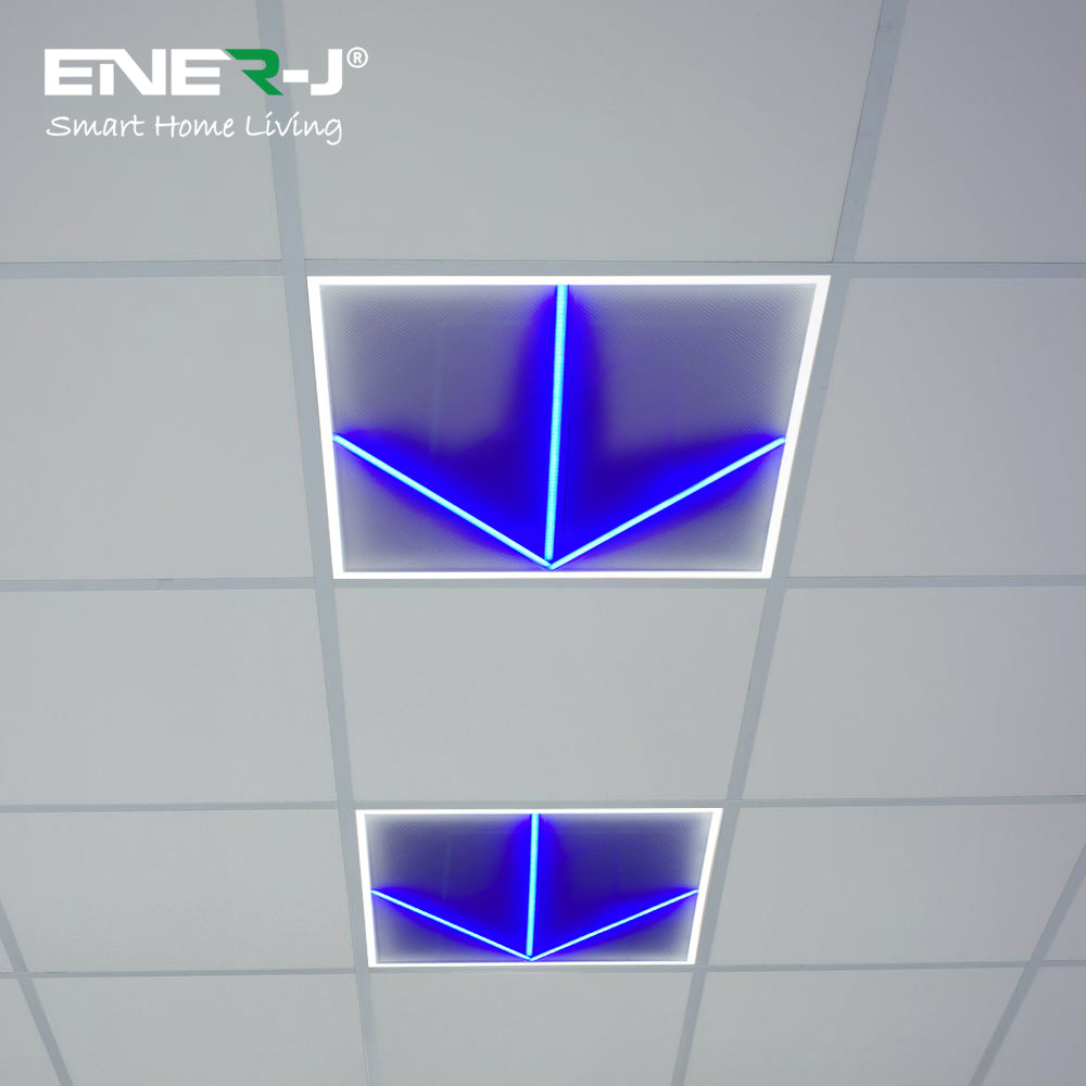 Ener-j E819 600x600mm LED Frame Panel Light 6000K with Blue Arrow Design, 40W with 4000 Lumens Pack of 2