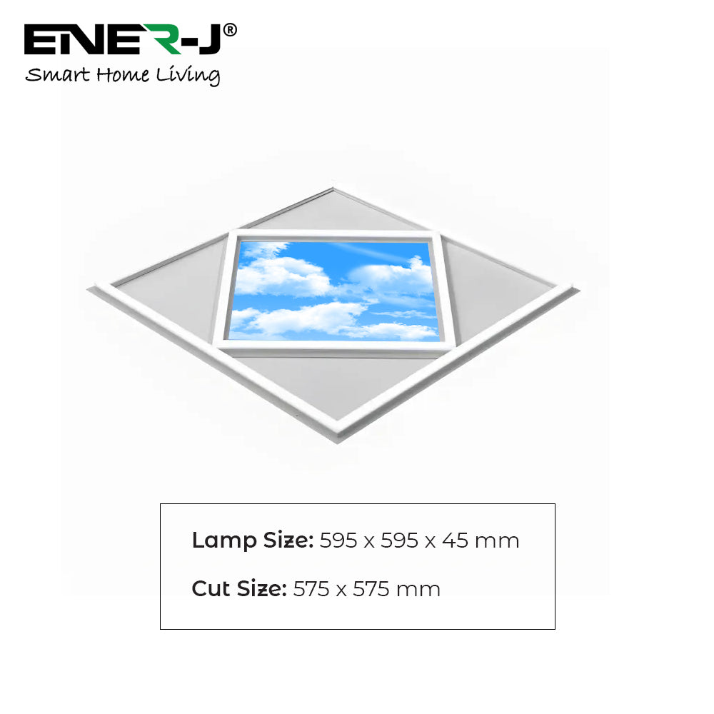 Ener-j E821 600x600mm Diamond Sky & Cloud Ceiling LED Panel Light, 70W with 7000 Lumens, 6000K Pack of 2