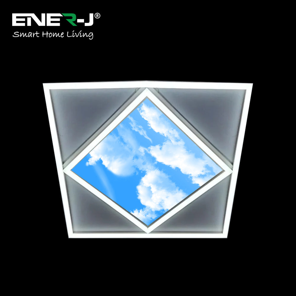Ener-j E821 600x600mm Diamond Sky & Cloud Ceiling LED Panel Light, 70W with 7000 Lumens, 6000K Pack of 2