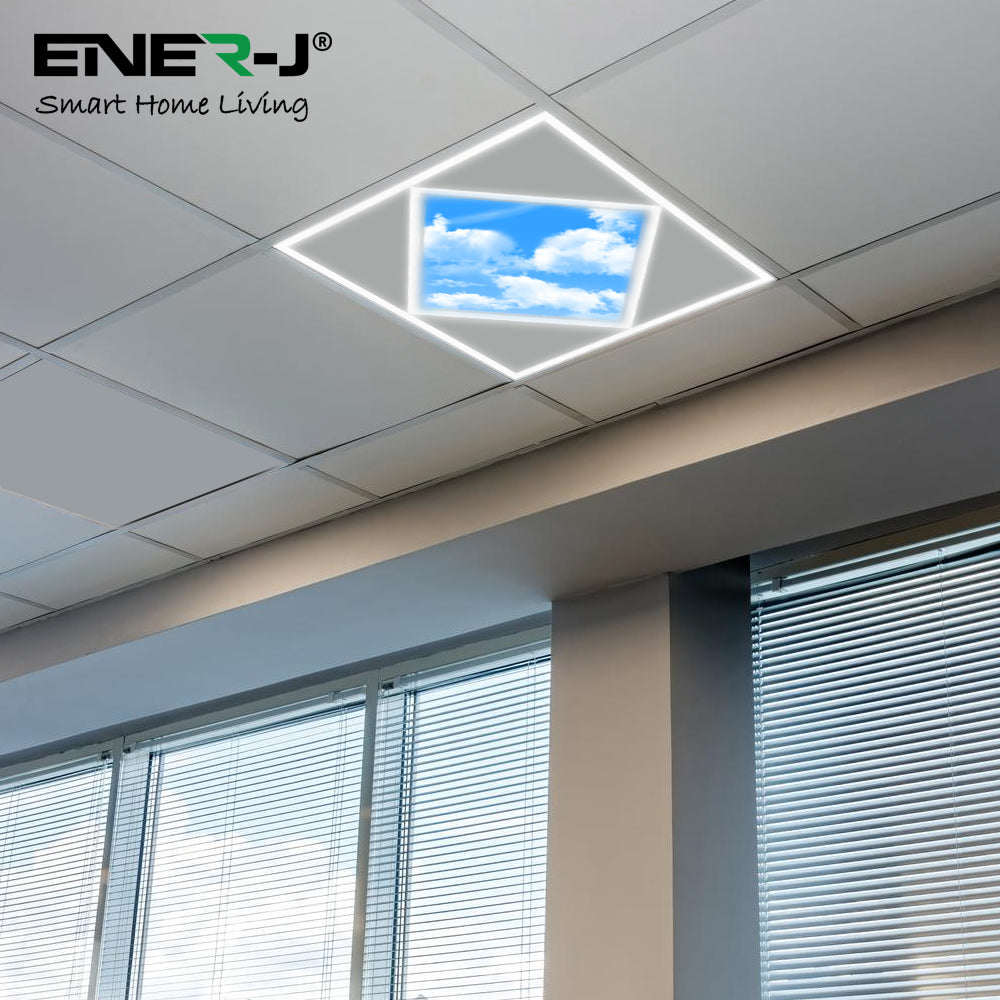 Ener-j E821 600x600mm Diamond Sky & Cloud Ceiling LED Panel Light, 70W with 7000 Lumens, 6000K Pack of 2