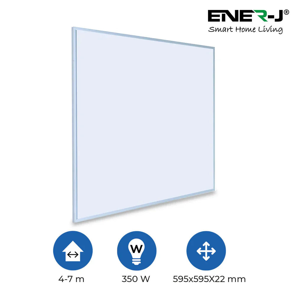 Ener-j IH1003 595x595mm Infrared Heating Panel, White Body, 360W