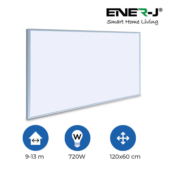 Ener-j IH1007 1195x595mm Infrared Heating Panel, White Body, 720W
