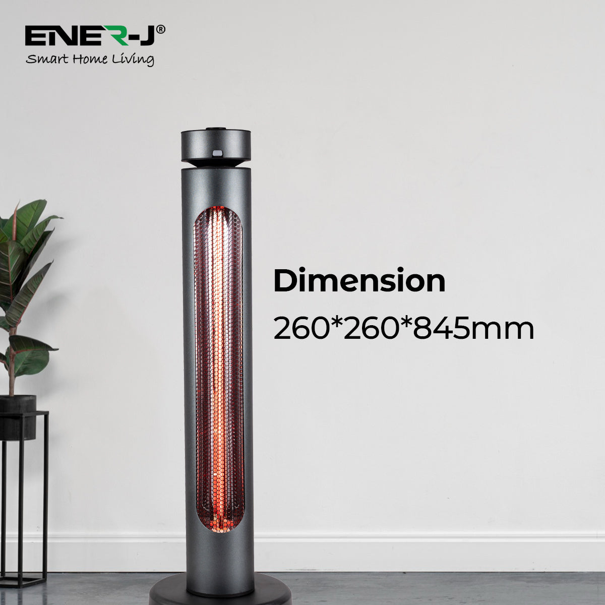 Ener-j IH1047 Portable Infrared Heater 8 Heat Settings, Green and Red colour Knob, IP65