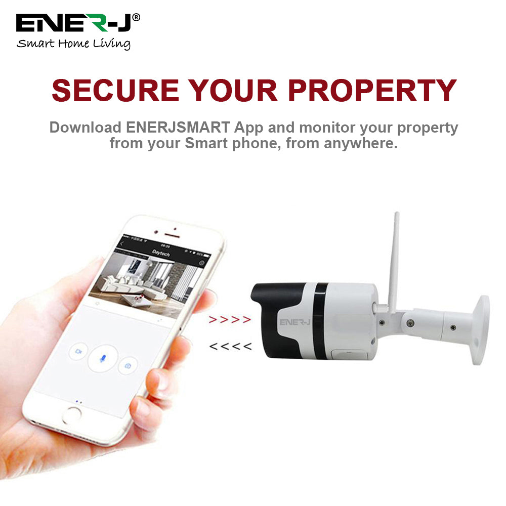 Ener-j IPC1015 Smart WiFi Outdoor Bullet IP Camera, 1080P HD