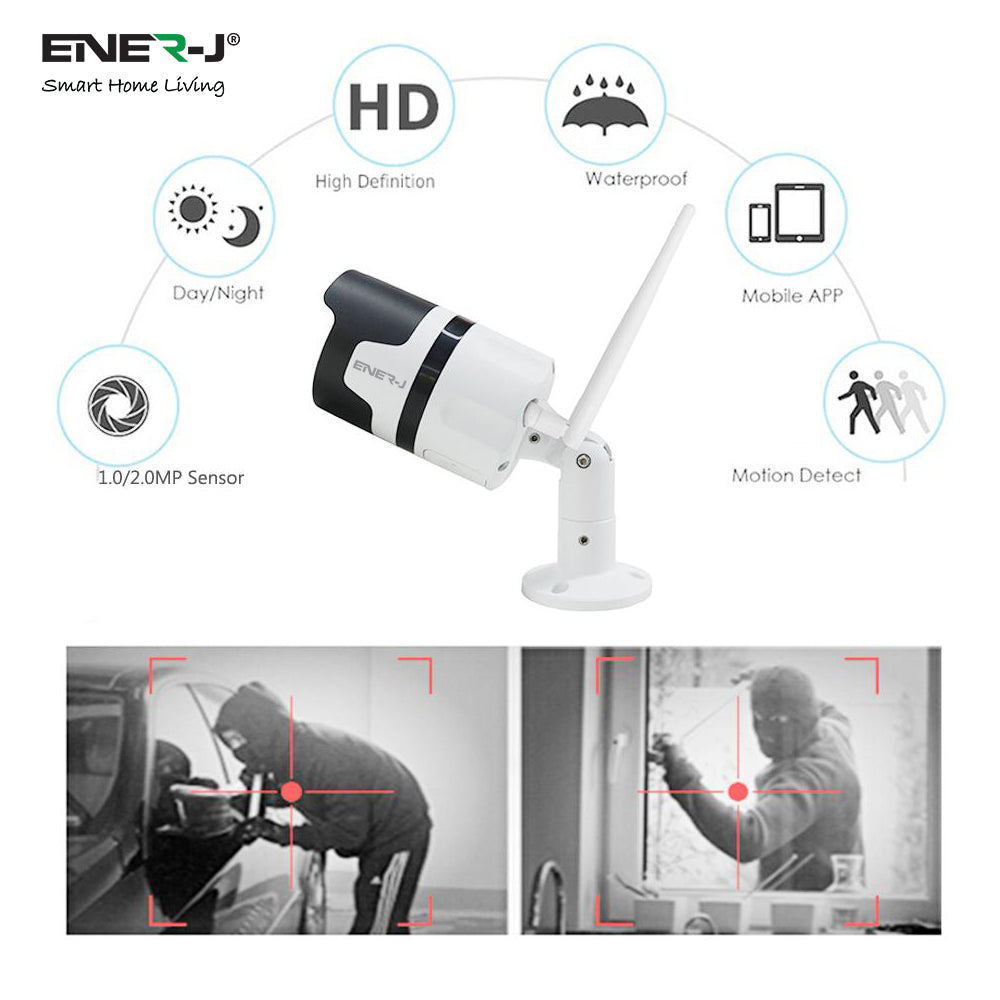 Ener-j IPC1015 Smart WiFi Outdoor Bullet IP Camera, 1080P HD