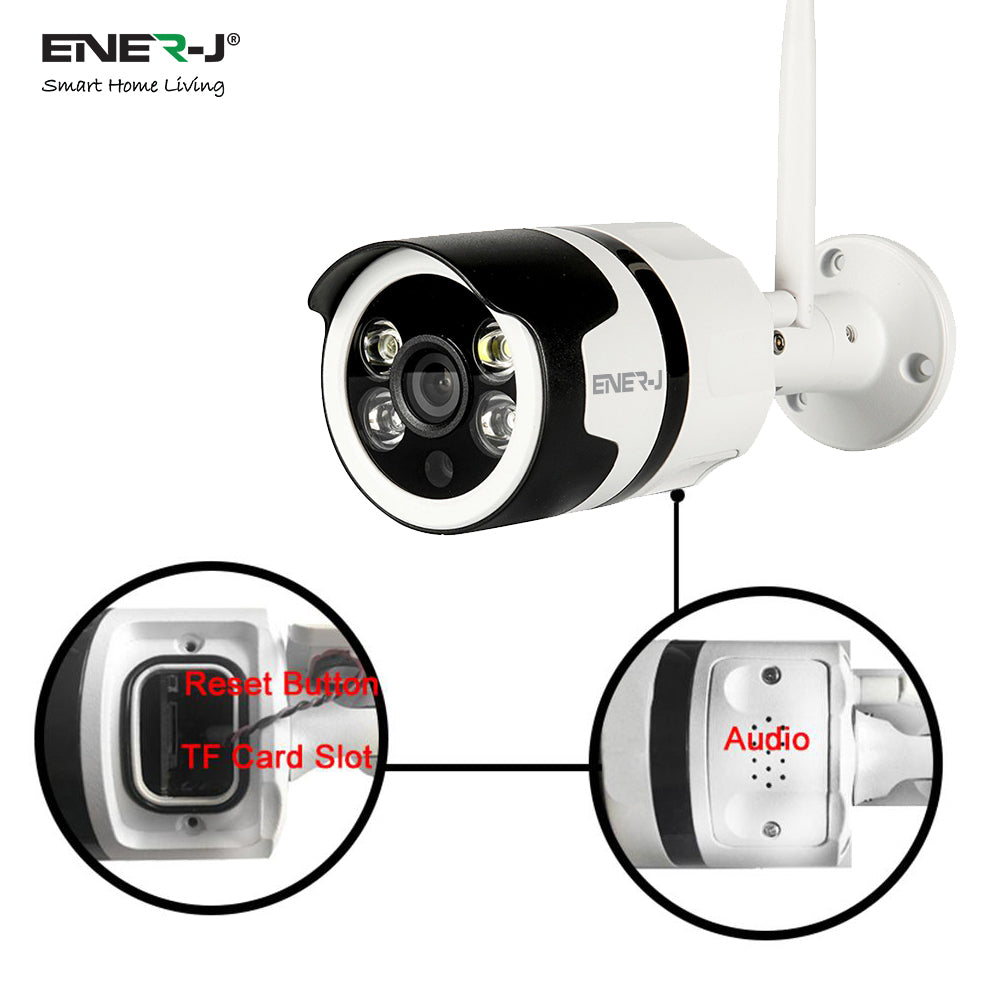 Ener-j IPC1015 Smart WiFi Outdoor Bullet IP Camera, 1080P HD