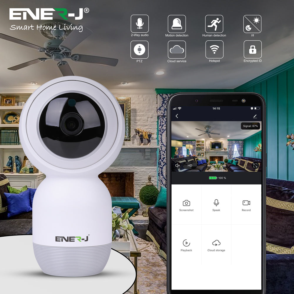 Ener-j IPC1020 Smart WiFi Indoor IP Camera with Auto Tracker