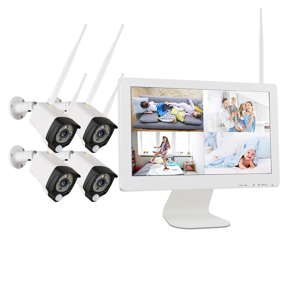 Ener-j IPC1025 Premium Wireless CCTC Kit with 4 x Outdoor Bullet Cameras, 15.6 monitor & 8CH NVR with 1TB HDD pre installed Pack of 4