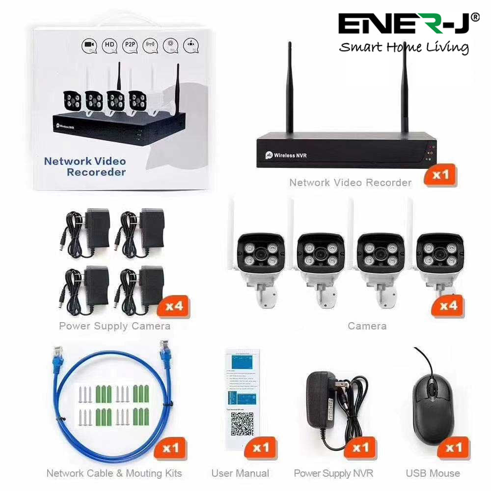 Ener-j IPC1030 WiFi NVR kit(8ch wireless NVR+4pc wireless camera) 2.0MP-1080P