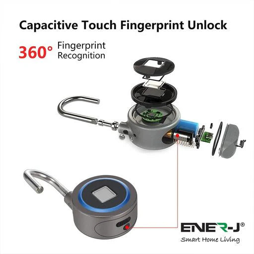 Ener-j SHA5260 Smart Fingerprint padlock with Bluetooth (app)