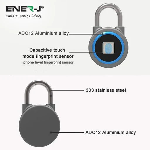 Ener-j SHA5260 Smart Fingerprint padlock with Bluetooth (app)