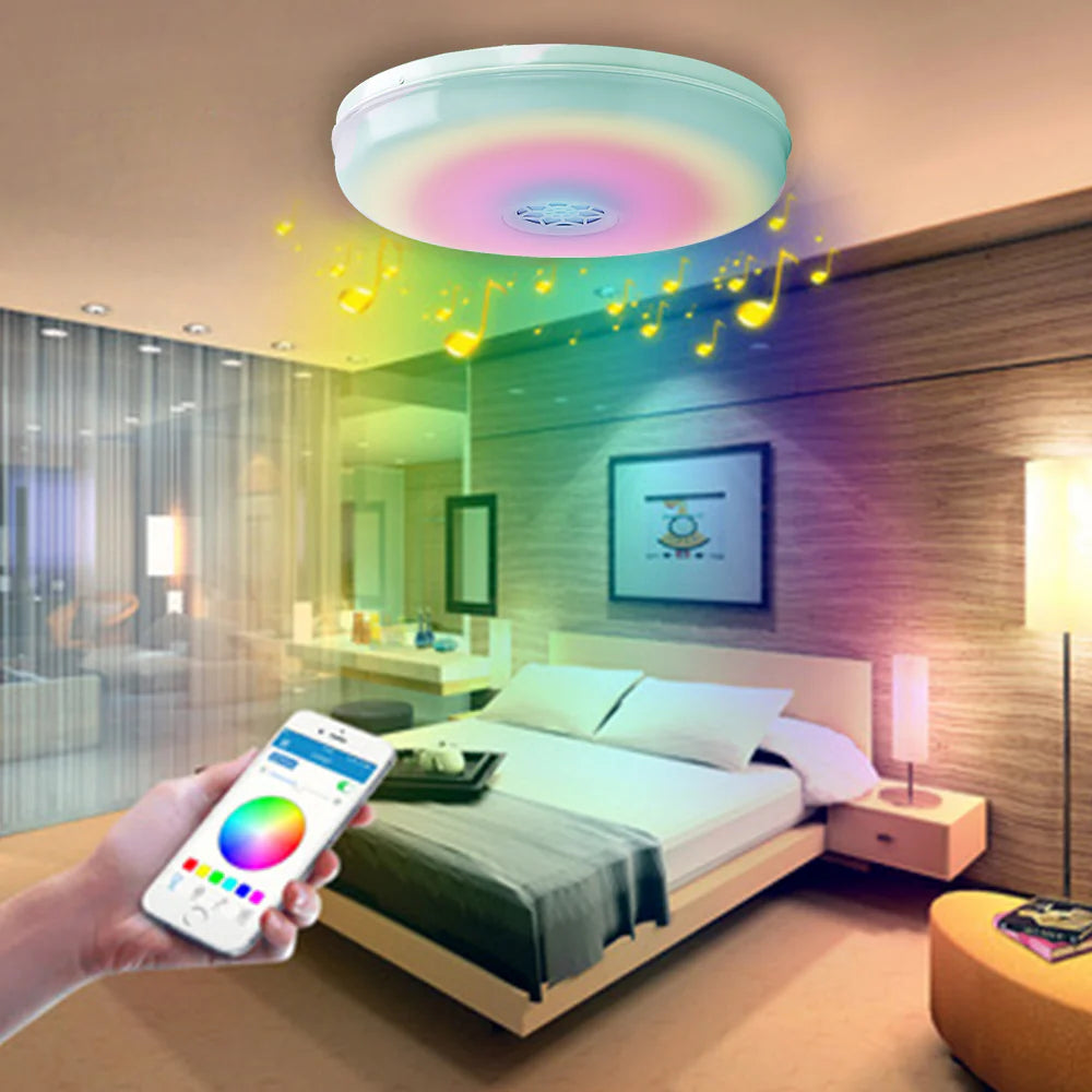 Ener-j SHA5261 WiFi Ceiling Lights 24W, RGB+W+WW, Dimmable with Bluetooth Speaker