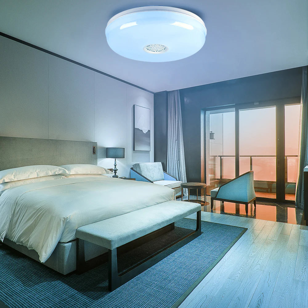 Ener-j SHA5261 WiFi Ceiling Lights 24W, RGB+W+WW, Dimmable with Bluetooth Speaker