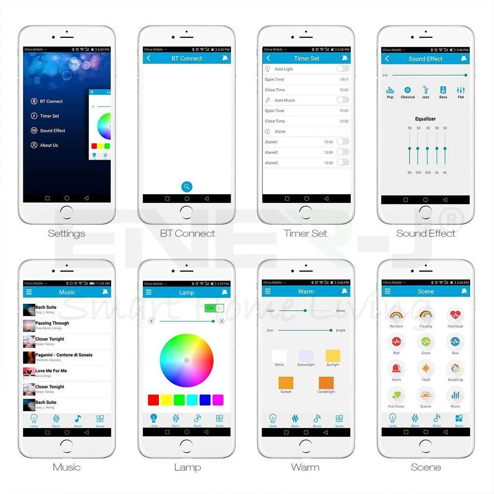 Ener-j SHA5261 WiFi Ceiling Lights 24W, RGB+W+WW, Dimmable with Bluetooth Speaker