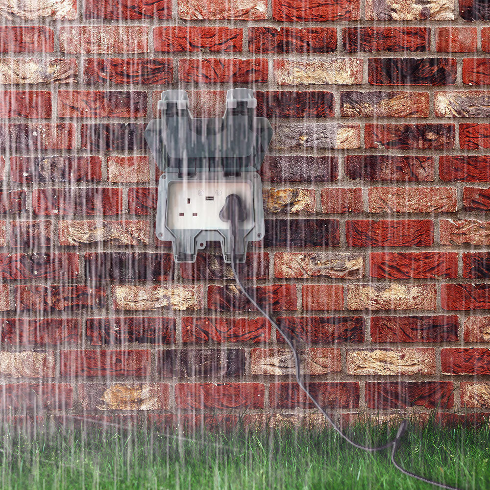 Ener-j SHA5275 Smart WiFi Weatherproof 13A Twin Wall Sockets with 1 USB Port (IP55)